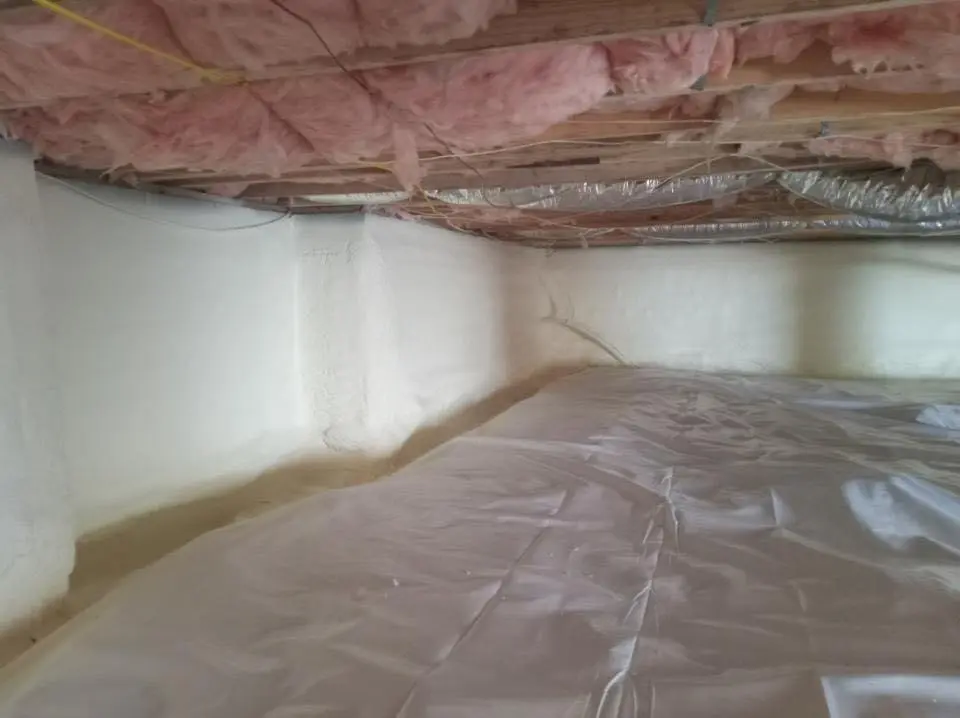 Crawl space encapsulation with closed-cell spray foam for Attic Insulation in Norco